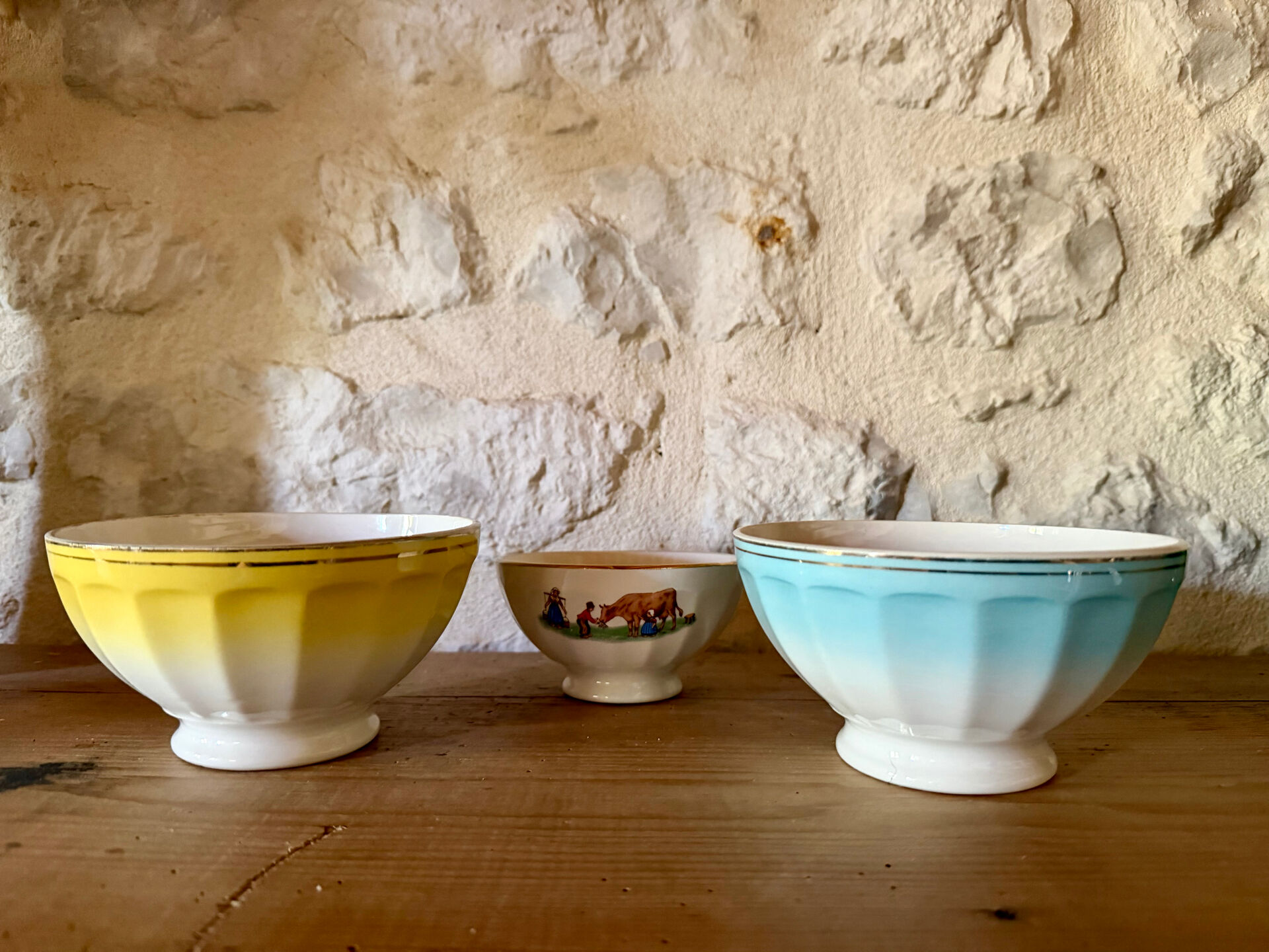 Antique faceted bowls