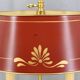 Empire style lamp two lights with oval lacquered lampshade "lucien gau"