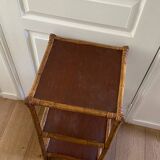 Vintage rattan sofa side table, bedside table, 1970s