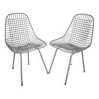 Pair of Eames Wire DKX chairs from the 50s - 60s