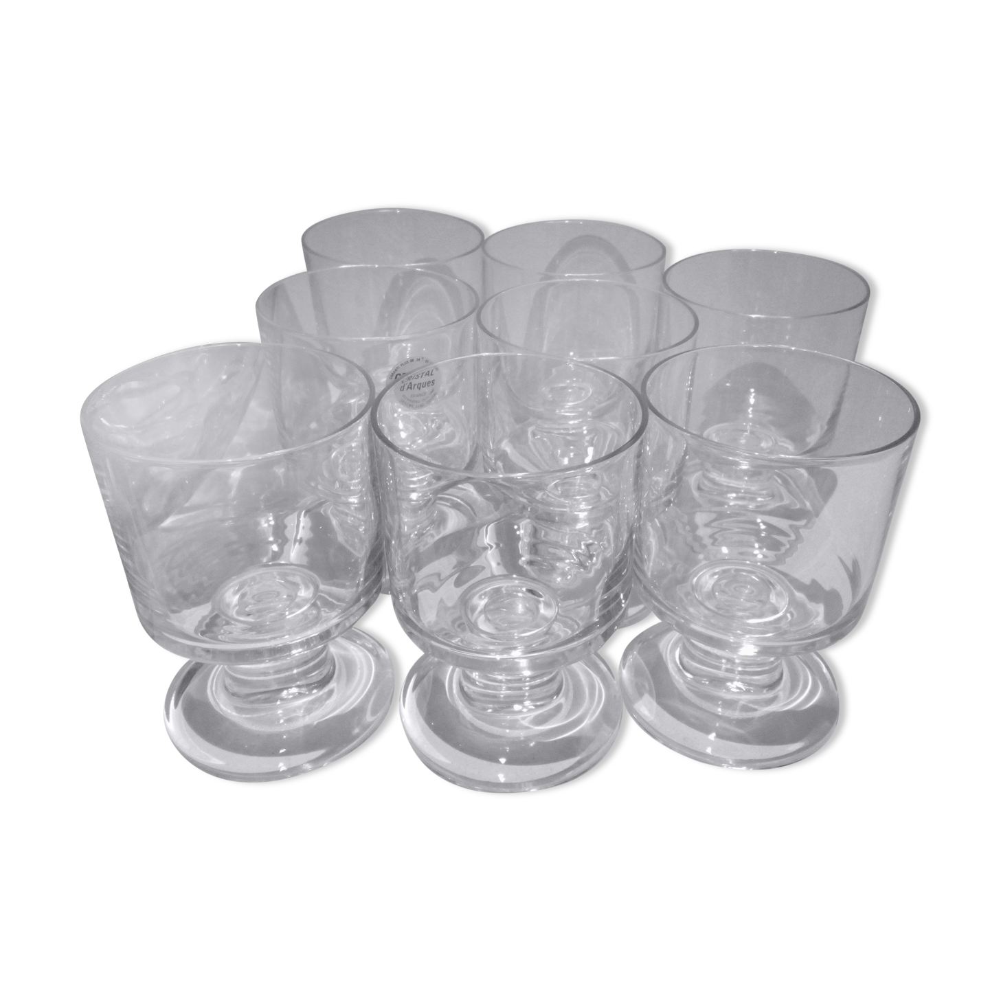 Set of 8 vintage crystal glasses