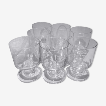 Set de 8 verres vintage en cristal