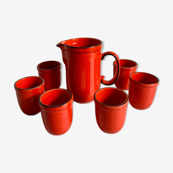 Ceramic beverage set for 6 person  Germany, 1970s