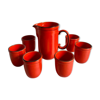 Ceramic beverage set for 6 person  Germany, 1970s