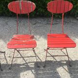 4 garden chairs folding metal wood