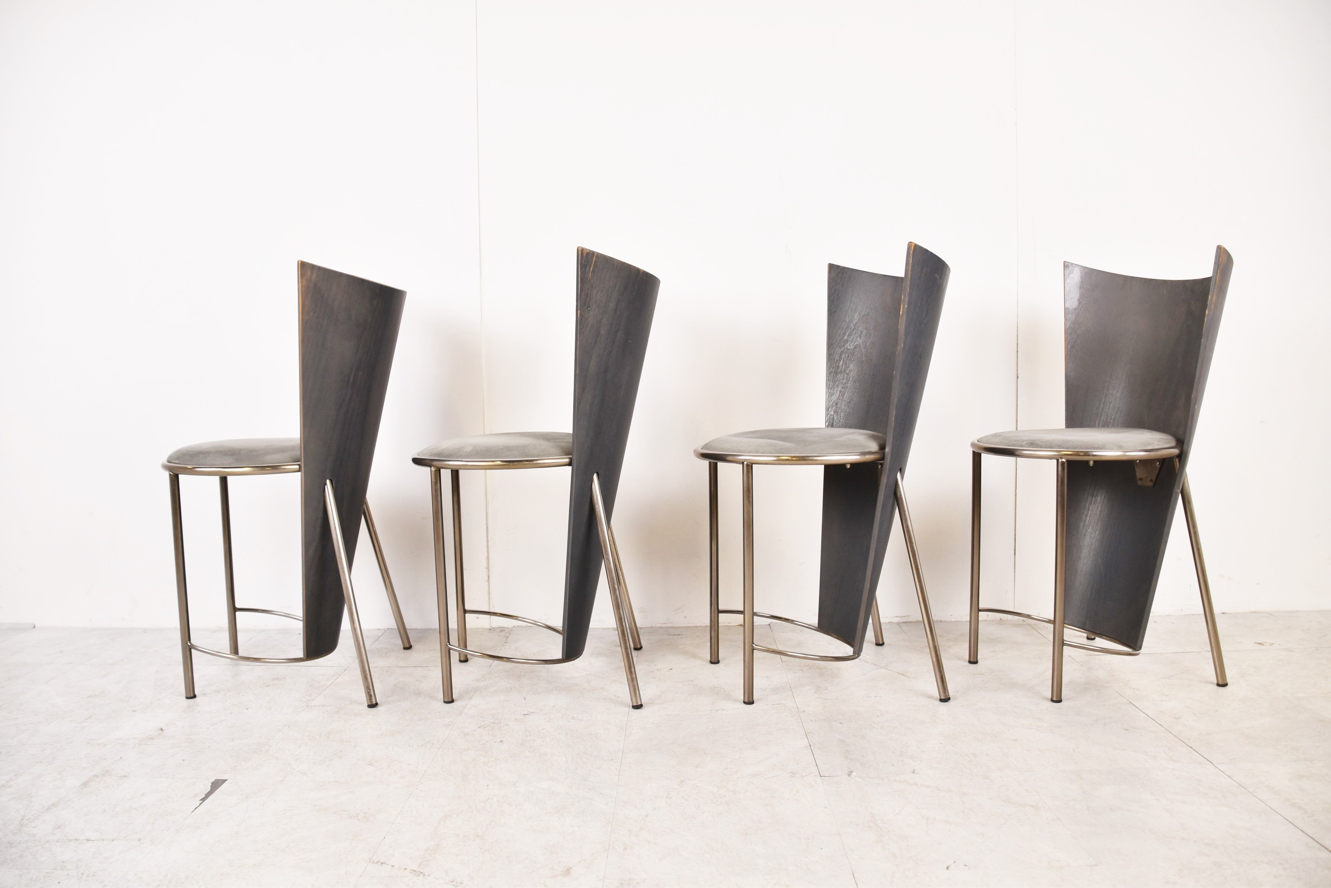 Vintage dining chairs by Frans Van Praet, set of 4