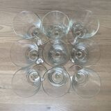 Set of 9 white wine glasses