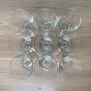 Set of 9 white wine glasses