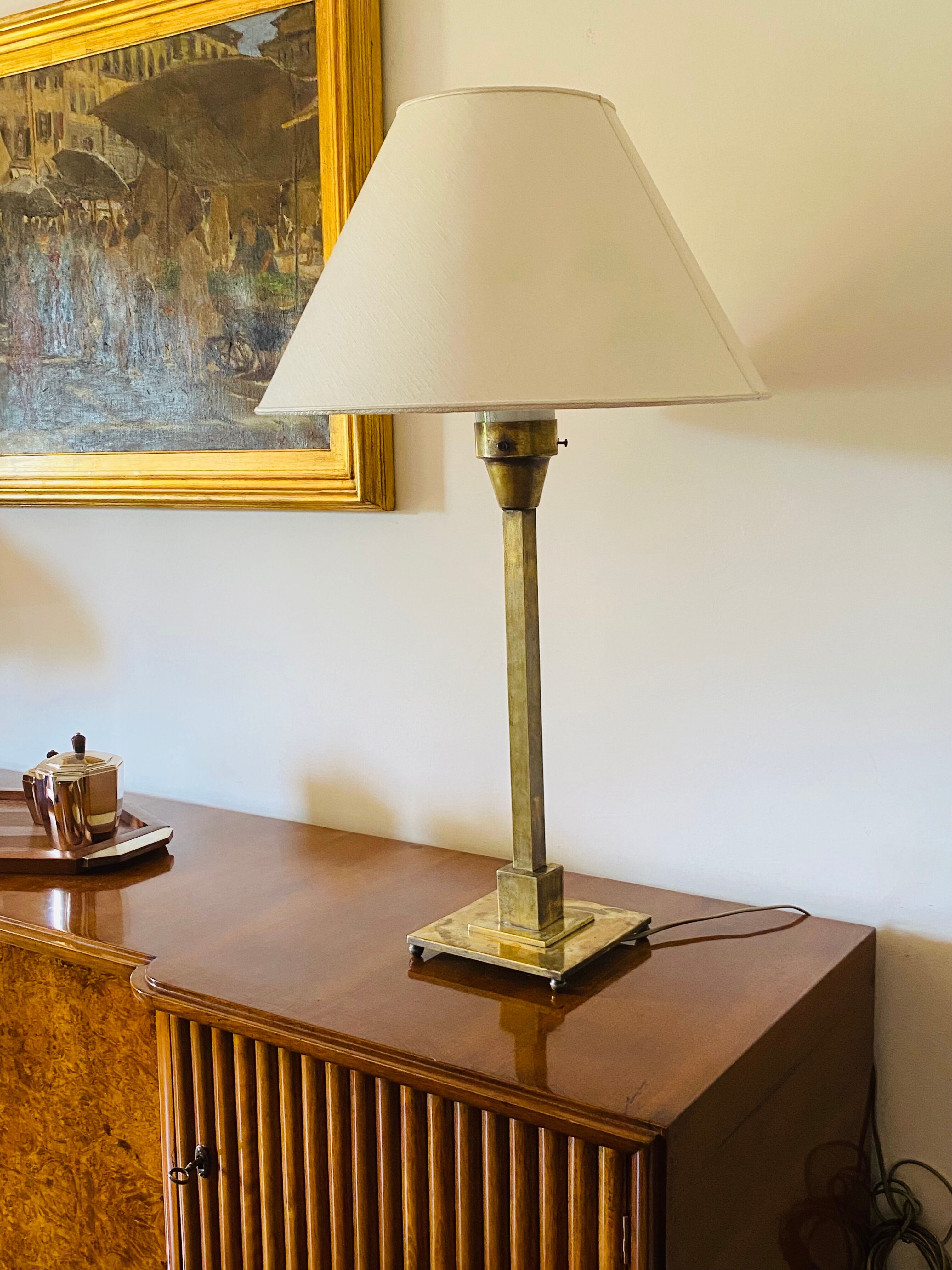 Brass table lamp by Officine A Boffelli Milano Italy 1935