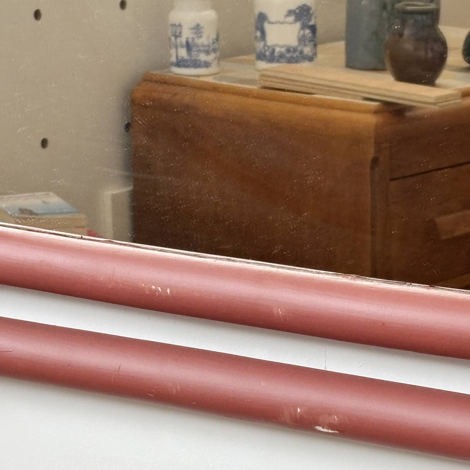 Miroir en bambou terracotta