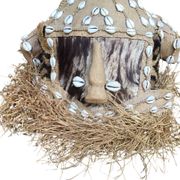 Elephant mask-helmet Kuba Mukyeem / Mukenga – Congo – Cowries & raffia