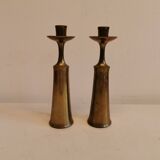 Candle holders in solid brass, by jhq (jens harald quistgaard) for his own company - dansk design