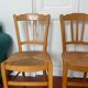 Trio of vintage straw/colored chairs