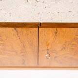 Mid-Century Modern Sideboard, Wood and Travertine, 1970s