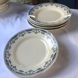 Dessert plate of the Longchamp earthenware factory, Doria model. Iron Land