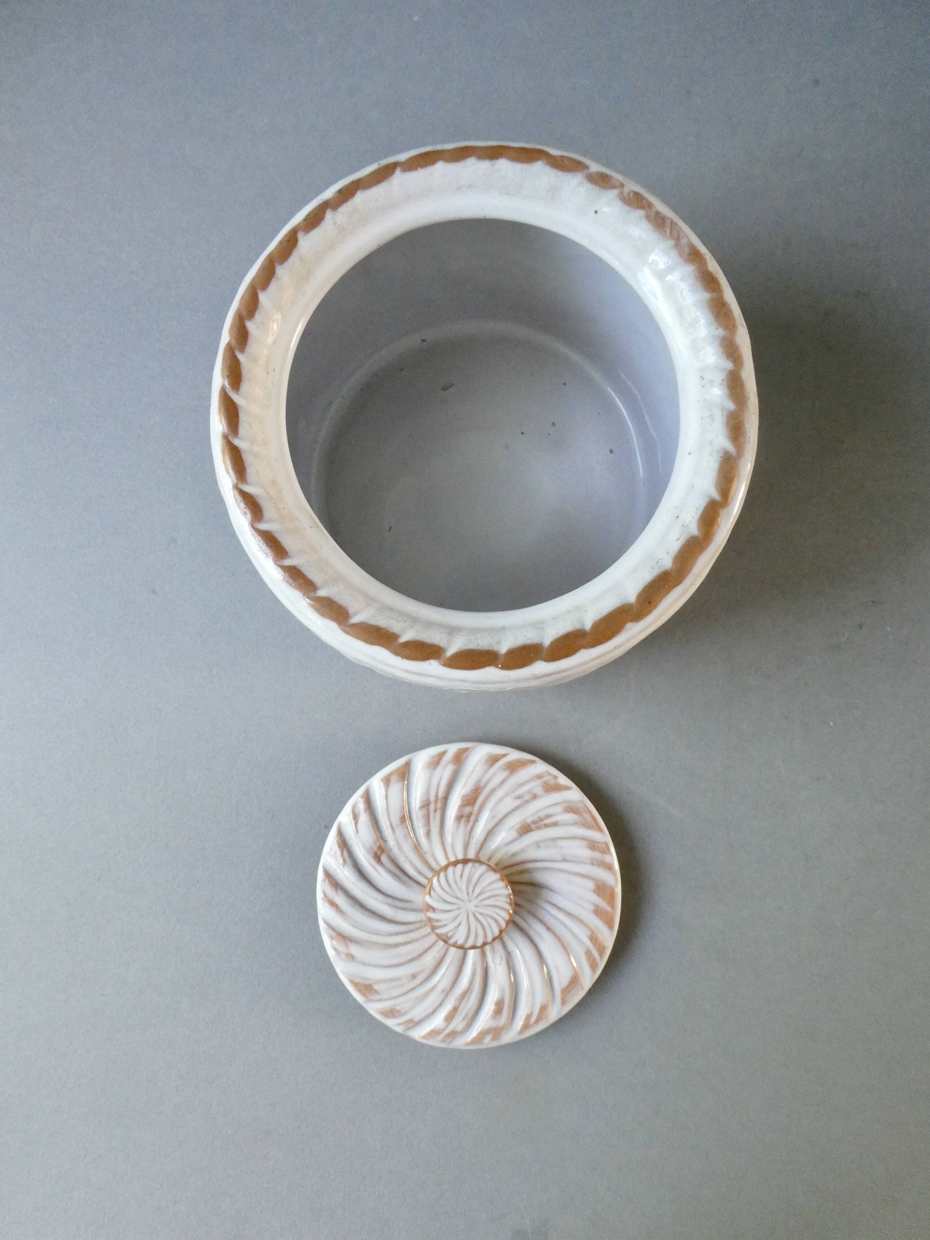 Pink ceramic box Digoin Sarreguemines