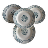 Set of 4 Digoin Sarreguemines dessert plates Versailles model