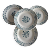 Ensemble de 4 assiettes à dessert Digoin Sarreguemines Modèle Versailles