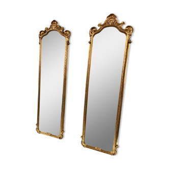 Pair of golden shell mirrors