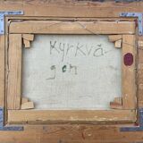 Vintage Modernist Oil on canvas landscape by Richad von Ahn