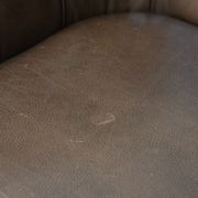 Brown cowhide leather Chesterfield club armchair in English style