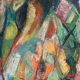 Original Danish Oil on Canvas – “Abstract Composition” – Vintage & Framed