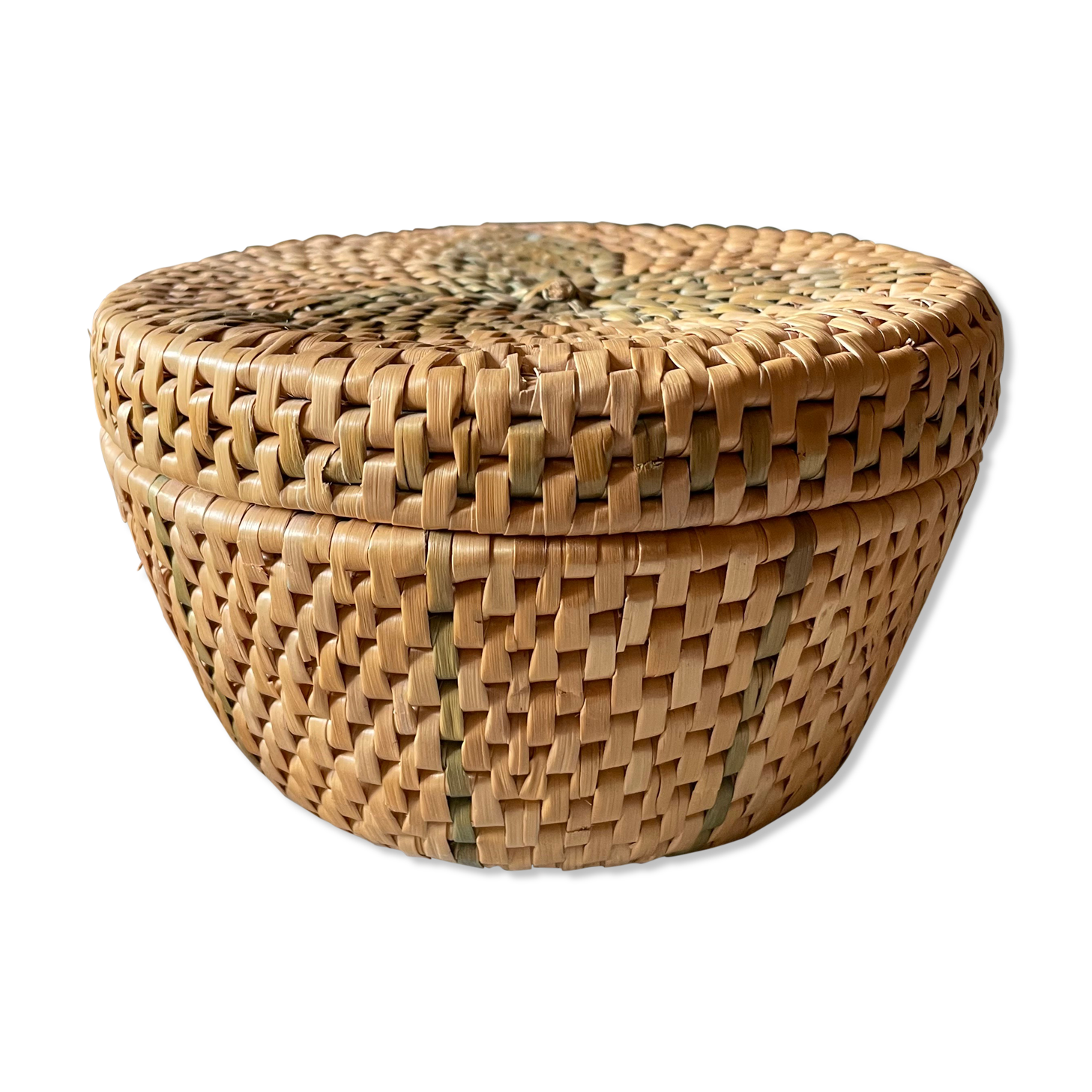 African vintage wicker box