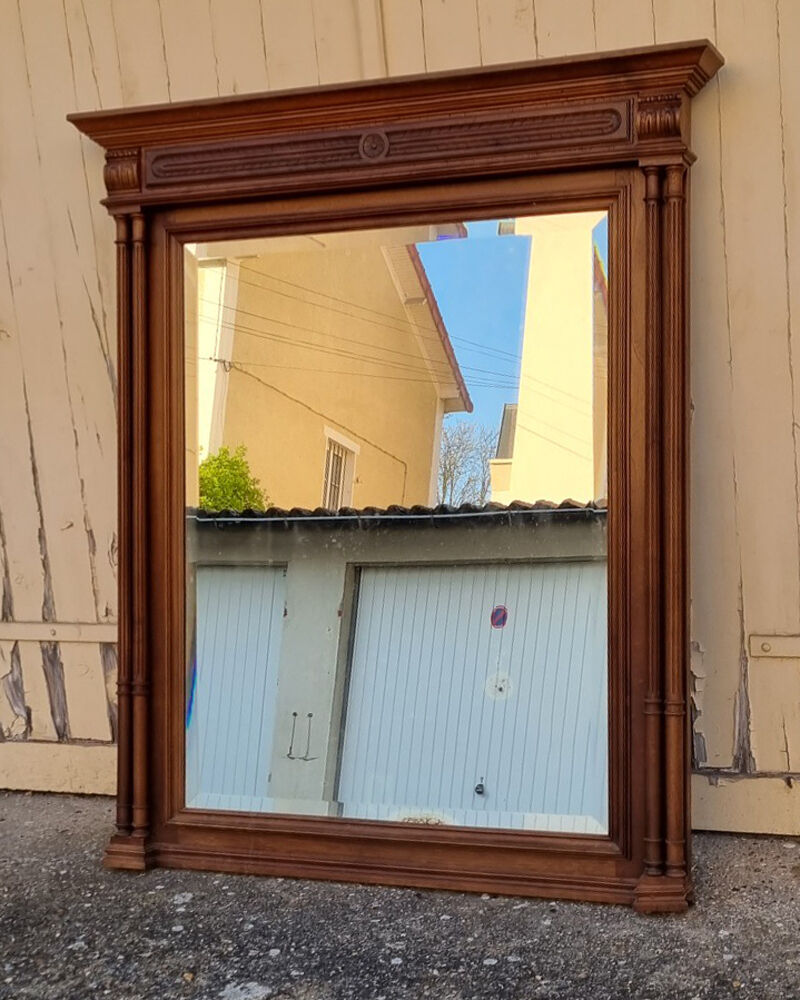 Mirror Trumeau, Henri II, early twentieth century, oak and beveled mirror