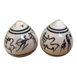 Hand-decorated ceramic salt and pepper shakers