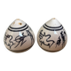 Hand-decorated ceramic salt and pepper shakers