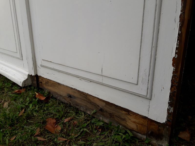 Oak arched bay window door H219xW267,5 small tiles