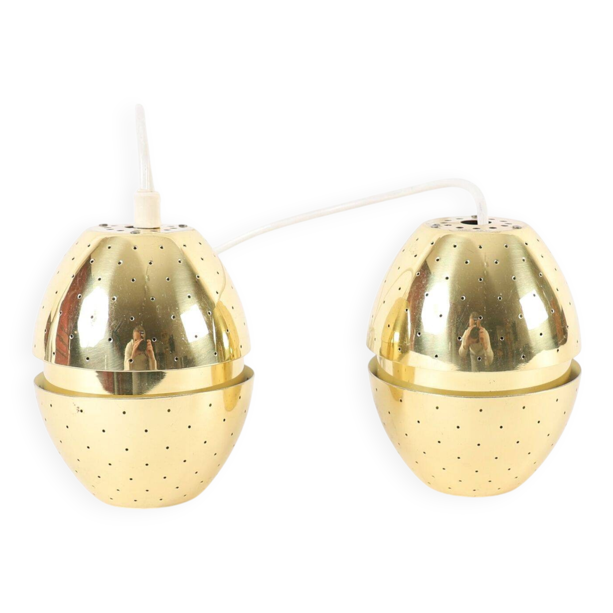 Hans-agne jakobsson pair of egg-shaped ceiling lights, florina model t790
