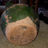 Old glazed pottery for walnut oil of Auvergne origin