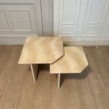 Tables gigognes en travertin, Italie, 1980