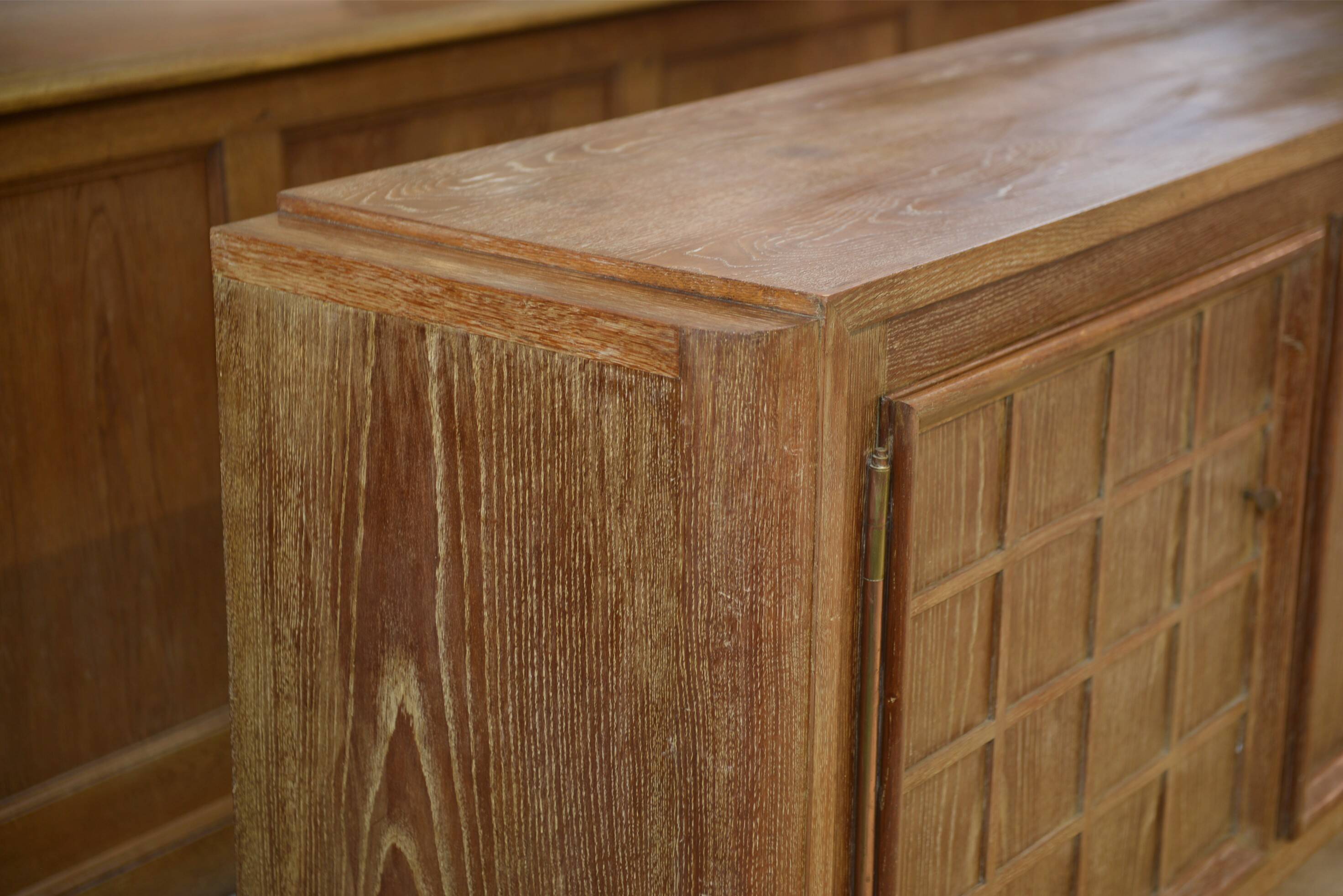 Cerused oak sideboard signed Maurice Rinck 1940s