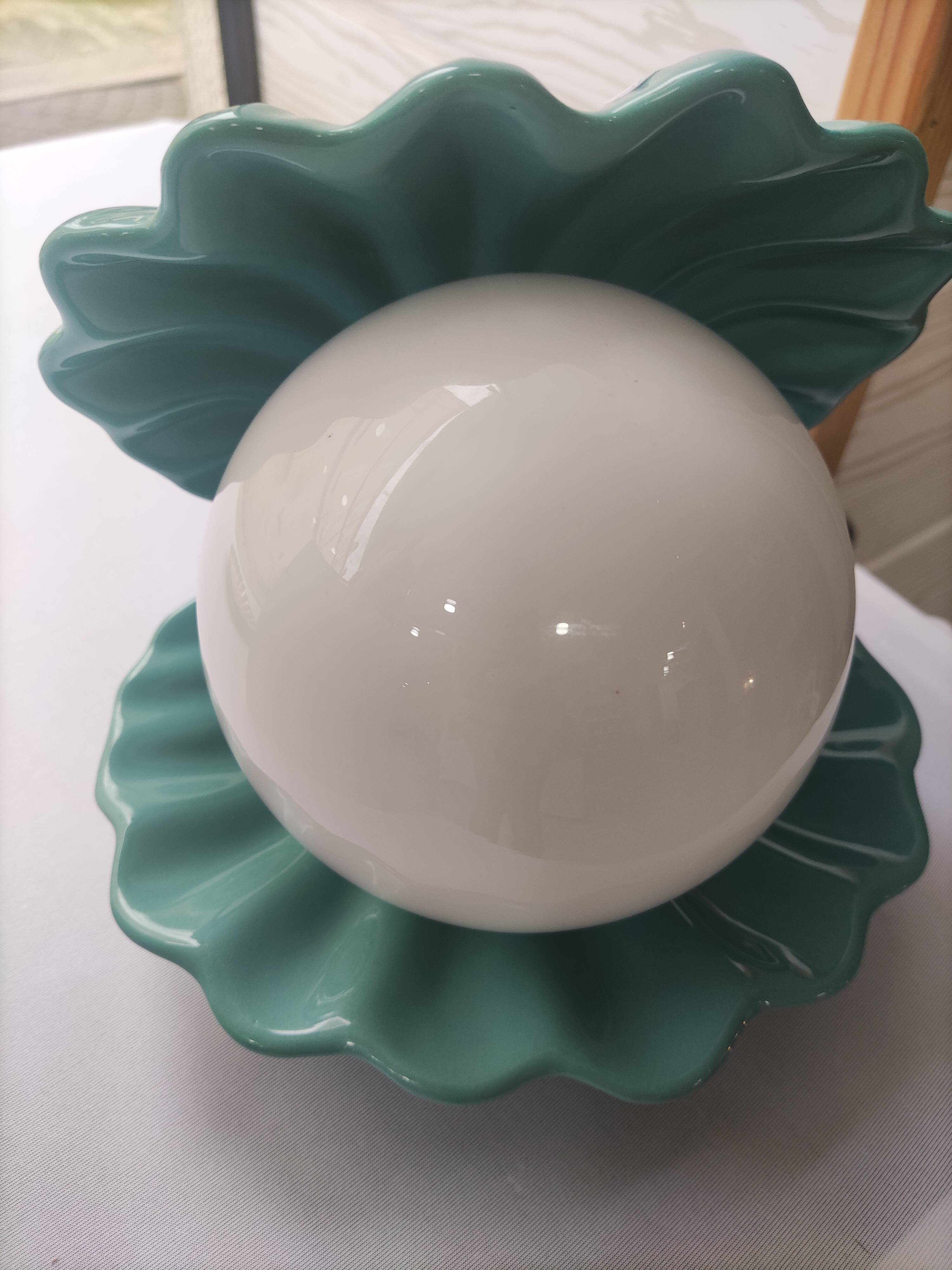 Shell lamp year 70 vintage ceramic