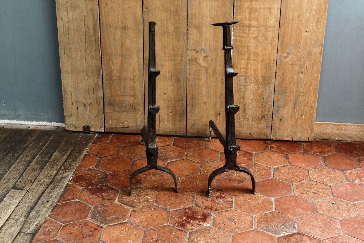 Pair of landiers, seventeenth century