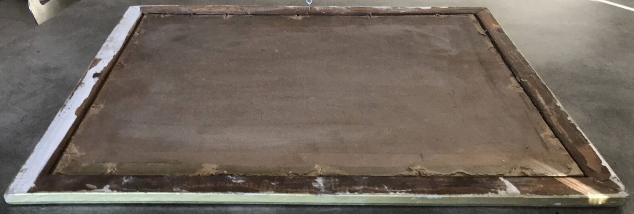 Old painting with a polychrome print decoration of ducks in nature.