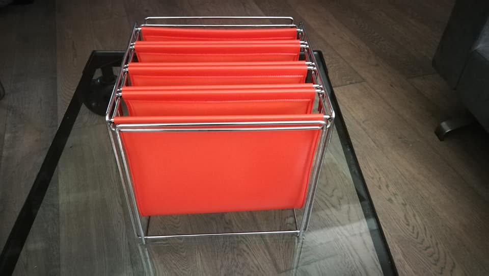 Gerard Rignault design magazine rack published by Group SA in the 70