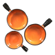Lot 3 poêlons orange et noir