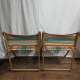 Folding wood and canvas beach chairs 1950