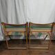 Folding wood and canvas beach chairs 1950