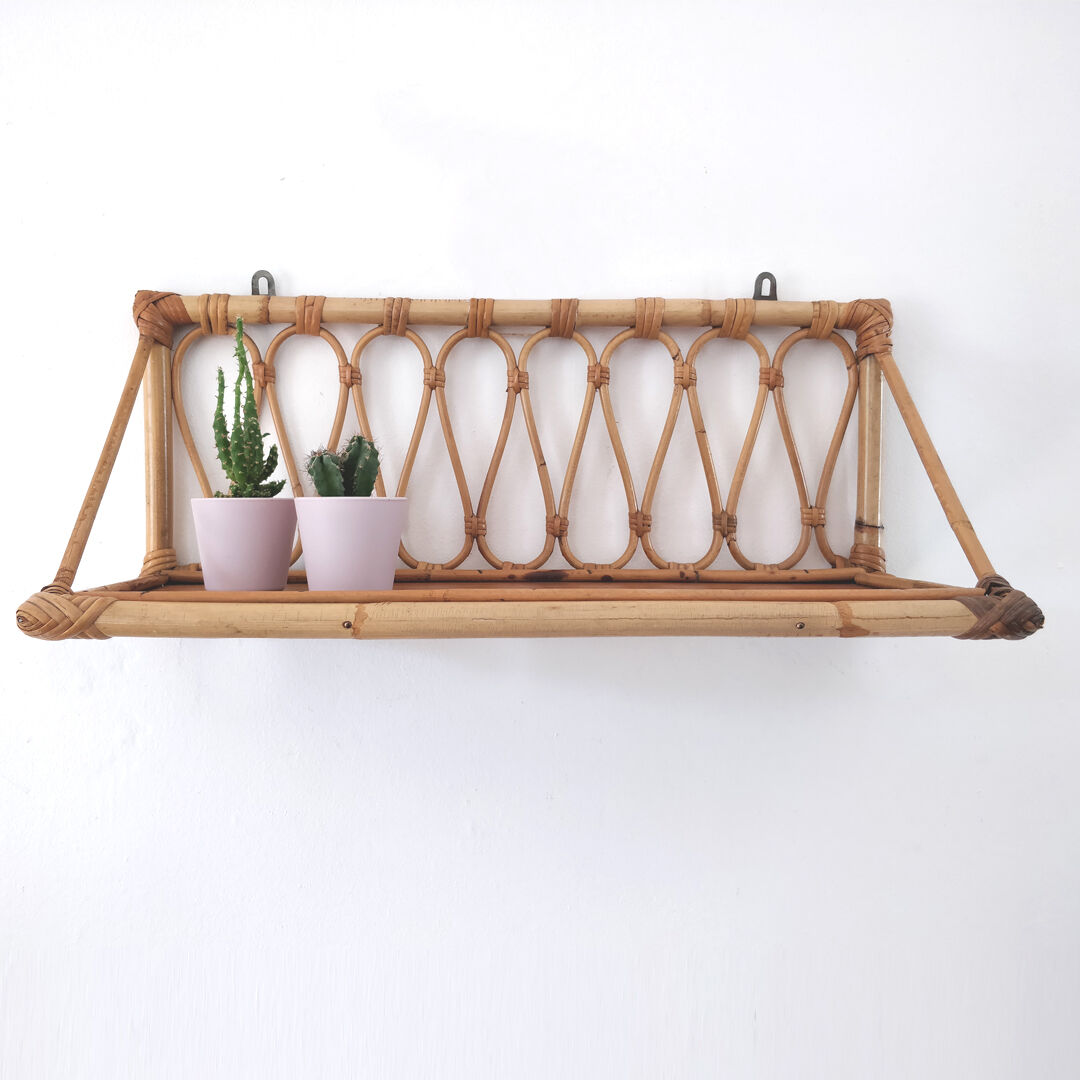 Rattan shelf from the 1960