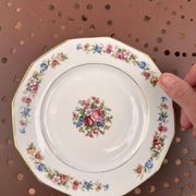set of 6 Vintage Dessert Plates S.I.P France with Floral Decoration