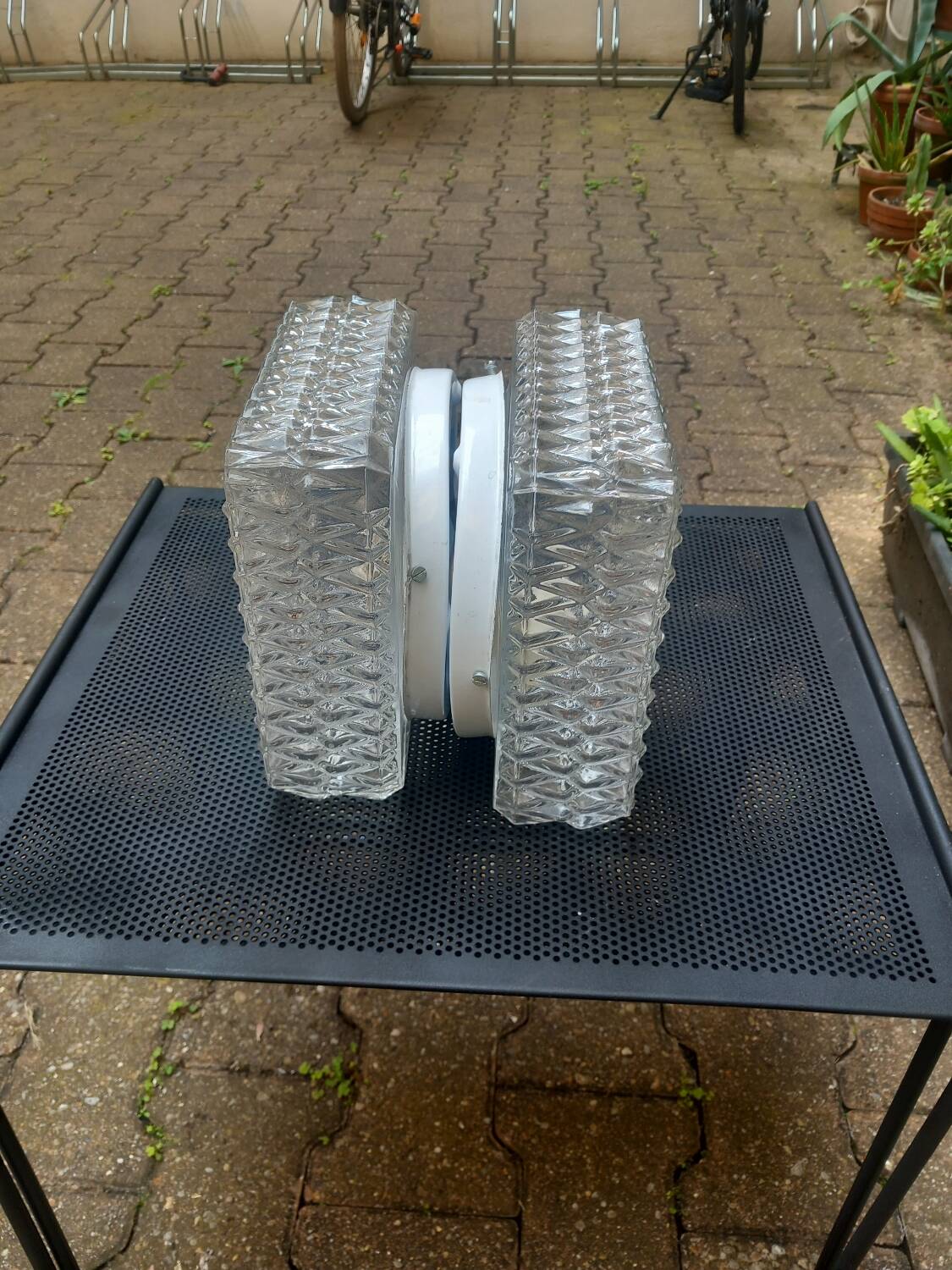 Paire de plafonnier en verre