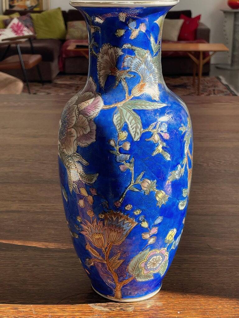 Vintage Chinese Blue Porcelain Vase