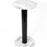 Postmodern pedestal table / plant stand in white Carrara marble, Italy, 1980s
