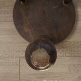 Vintage French Handmade Wooden Milk Stool with 3 Spindle Legs and Bullseye Seat 5311