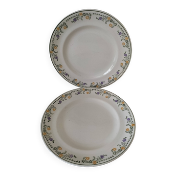 Duo d’assiettes anciennes Longwy Modèle Didier Circa 1870–1910