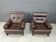 Pair of leather armchairs made in Denmark, 1960s